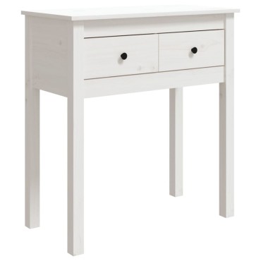 vidaXL Τραπέζι Κονσόλα Λευκό 75x35x75cm από Μασίφ Ξύλο Πεύκου 1 τεμ.