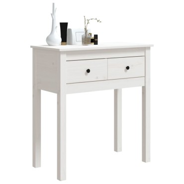 vidaXL Τραπέζι Κονσόλα Λευκό 75x35x75cm από Μασίφ Ξύλο Πεύκου 1 τεμ.