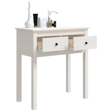 vidaXL Τραπέζι Κονσόλα Λευκό 75x35x75cm από Μασίφ Ξύλο Πεύκου 1 τεμ.