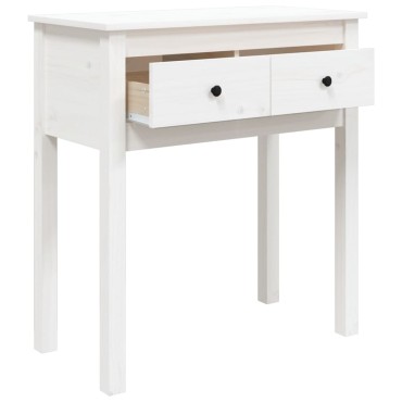 vidaXL Τραπέζι Κονσόλα Λευκό 75x35x75cm από Μασίφ Ξύλο Πεύκου 1 τεμ.