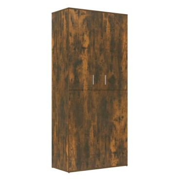 vidaXL Παπουτσοθήκη Καπνιστή Δρυς 80x39x178cm από Επεξεργασμένο Ξύλο