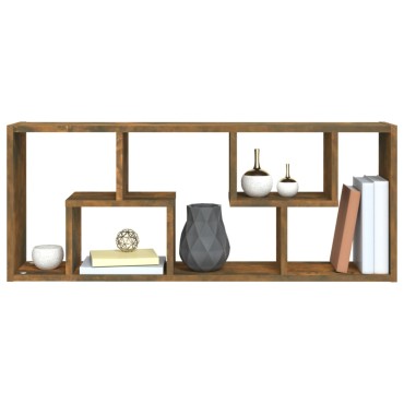 vidaXL Ραφιέρα Τοίχου Καπνιστή Δρυς 36x16x90cm Επεξεργασμένο Ξύλο 1 τεμ.