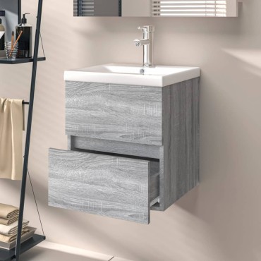 vidaXL Ντουλάπι Νιπτήρα Grey Sonoma 41x38,5x45cm Επεξεργ. Ξύλο 1 τεμ.