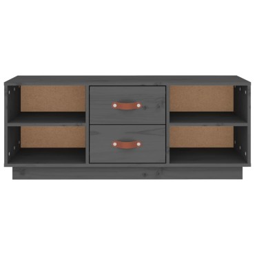 vidaXL Έπιπλο Τηλεόρασης Γκρι 100x34x40cm από Μασίφ Ξύλο Πεύκου
