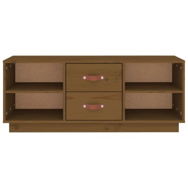 vidaXL Έπιπλο Τηλεόρασης Καφέ Μελί 100x34x40cm από Μασίφ Ξύλο Πεύκου