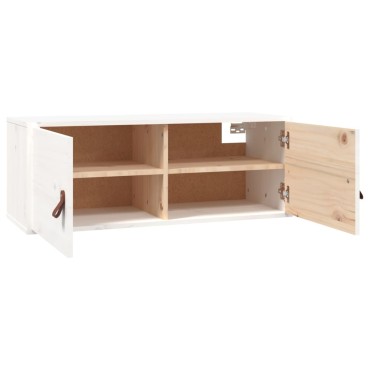 vidaXL Ντουλάπι Τοίχου Λευκό 80x30x30cm από Μασίφ Ξύλο Πεύκου 1 τεμ.