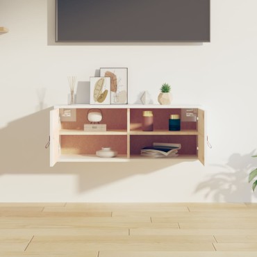 vidaXL Ντουλάπι Τοίχου Λευκό 80x30x30cm από Μασίφ Ξύλο Πεύκου 1 τεμ.