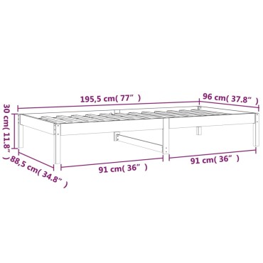 vidaXL Καναπές Κρεβάτι Γκρι 90x190εκ.από Μασίφ Ξύλο Πεύκου Single