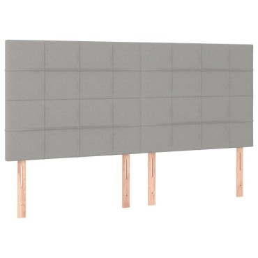 vidaXL Κεφαλάρια Κρεβατιού 4 τεμ. Αν. Γκρι 80x5x78/88cm Υφασμάτινο