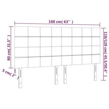 vidaXL Κεφαλάρια Κρεβατιού 4 τεμ. Αν. Γκρι 80x5x78/88cm Υφασμάτινο
