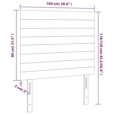 vidaXL Κεφαλάρια Κρεβατιού 2 τεμ.Αν. Γκρι 100x5x78/88cm Υφασμάτινο