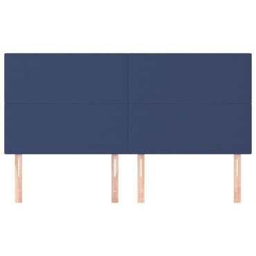 vidaXL Κεφαλάρια Κρεβατιού 4 τεμ. Μπλε 80x5x78/88cm Υφασμάτινο