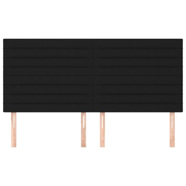 vidaXL Κεφαλάρια Κρεβατιού 4 τεμ. Μαύρα 80x5x78/88cm Υφασμάτινο