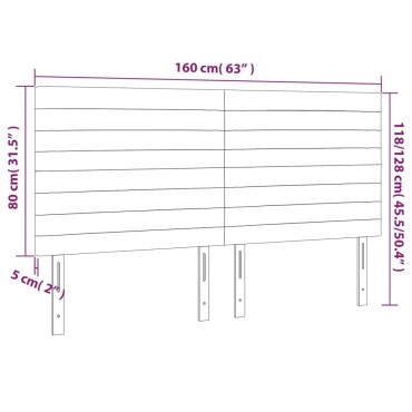 vidaXL Κεφαλάρια Κρεβατιού 4 τεμ. Μαύρα 80x5x78/88cm Υφασμάτινο