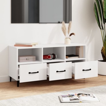 vidaXL Έπιπλο Τηλεόρασης άσπρο 102x35x50cm Επεξεργασμένο Ξύλο