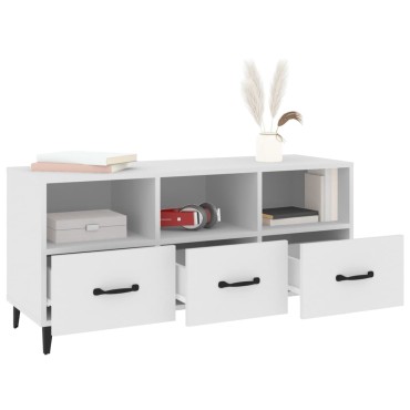 vidaXL Έπιπλο Τηλεόρασης άσπρο 102x35x50cm Επεξεργασμένο Ξύλο