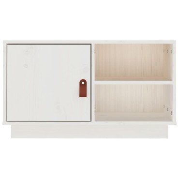 vidaXL Έπιπλο Τηλεόρασης Λευκό 70x34x40cm από Μασίφ Ξύλο Πεύκου