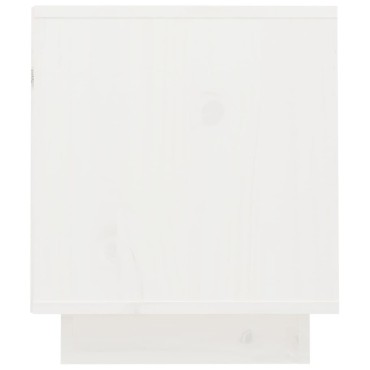 vidaXL Έπιπλο Τηλεόρασης Λευκό 70x34x40cm από Μασίφ Ξύλο Πεύκου