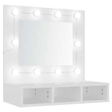 vidaXL Έπιπλο Καθρέπτη με LED Λευκό 60x31,5x62cm 1 τεμ.