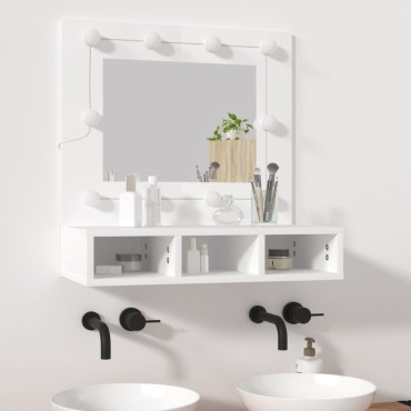 vidaXL Έπιπλο Καθρέπτη με LED Λευκό 60x31,5x62cm 1 τεμ.