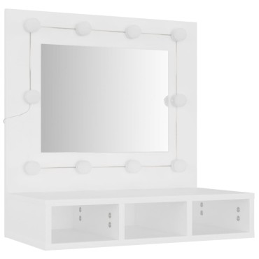 vidaXL Έπιπλο Καθρέπτη με LED Λευκό 60x31,5x62cm 1 τεμ.