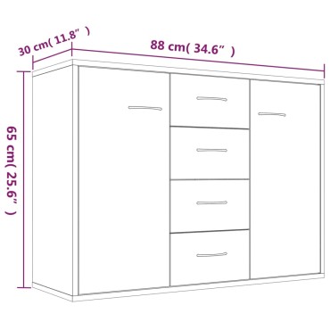 vidaXL Ντουλάπι Καπνιστή Δρυς 88x30x65cm από Επεξεργασμένο Ξύλο 1 τεμ.