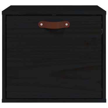 vidaXL Ντουλάπι Τοίχου Μαύρο 40x30x35cm από Μασίφ Ξύλο Πεύκου 1 τεμ.