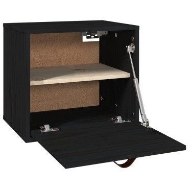 vidaXL Ντουλάπι Τοίχου Μαύρο 40x30x35cm από Μασίφ Ξύλο Πεύκου 1 τεμ.