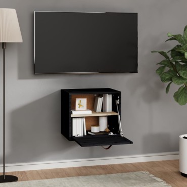 vidaXL Ντουλάπι Τοίχου Μαύρο 40x30x35cm από Μασίφ Ξύλο Πεύκου 1 τεμ.