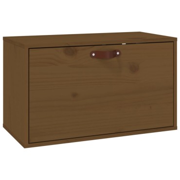 vidaXL Ντουλάπι Τοίχου Καφέ Μελί 60x30x35cm από Μασίφ Ξύλο Πεύκου 1 τεμ.
