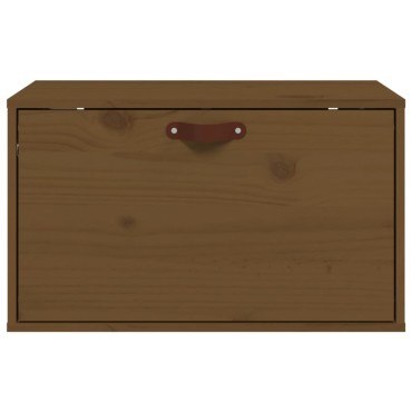 vidaXL Ντουλάπι Τοίχου Καφέ Μελί 60x30x35cm από Μασίφ Ξύλο Πεύκου 1 τεμ.