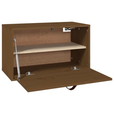 vidaXL Ντουλάπι Τοίχου Καφέ Μελί 60x30x35cm από Μασίφ Ξύλο Πεύκου 1 τεμ.
