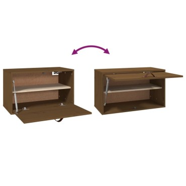 vidaXL Ντουλάπι Τοίχου Καφέ Μελί 60x30x35cm από Μασίφ Ξύλο Πεύκου 1 τεμ.