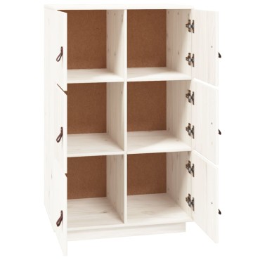 vidaXL Ντουλάπι Ψηλό Λευκό 67x40x108,5cm από Μασίφ Ξύλο Πεύκου 1 τεμ.