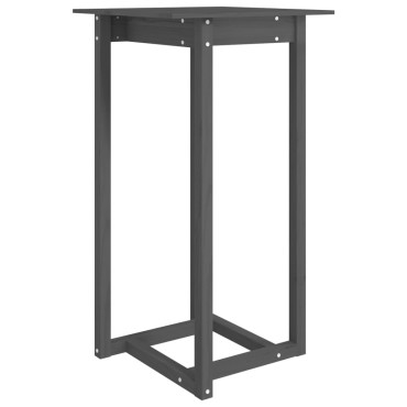 vidaXL Τραπέζι Μπαρ Γκρι 60x60x110cm από Μασίφ Ξύλο Πεύκου 1 τεμ.