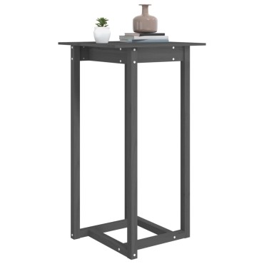 vidaXL Τραπέζι Μπαρ Γκρι 60x60x110cm από Μασίφ Ξύλο Πεύκου 1 τεμ.