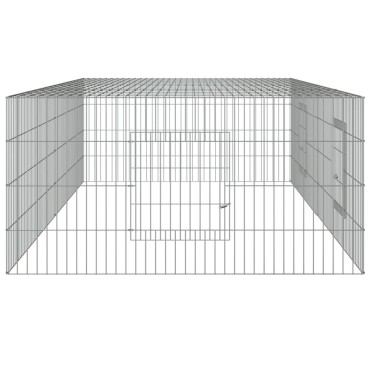 vidaXL Κλουβί Κουνελιών 2 Πάνελ 220x110x55 εκ. από Γαλβανισμένο Σίδερο