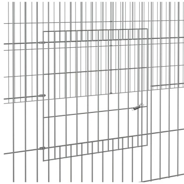 vidaXL Κλουβί Κουνελιών 2 Πάνελ 220x110x55 εκ. από Γαλβανισμένο Σίδερο