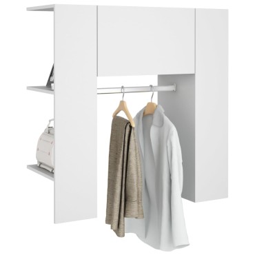 vidaXL Ντουλάπι Διαδρόμου Λευκό 97,5x37x99cm Επεξεργ. Ξύλο 1 τεμ.