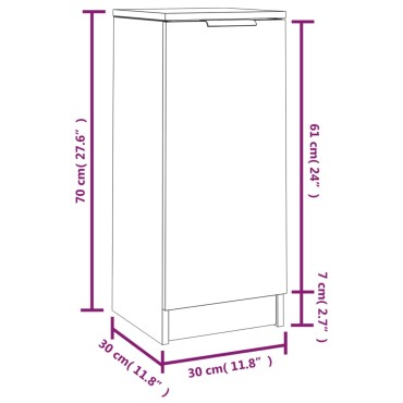 vidaXL Ντουλάπια 2 τεμ. Καπνιστή δρυς 30x30x70cm Επεξεργασμένο Ξύλο