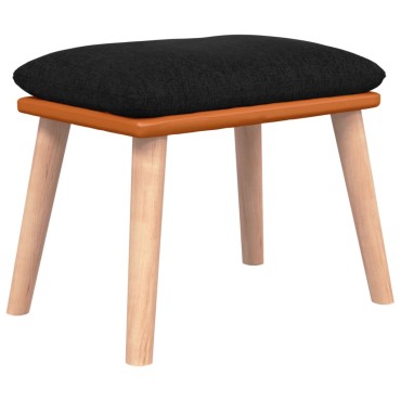 vidaXL Υποπόδιο Μαύρο 45x29,5x35cm Ύφασμα & Συνθετικό Δέρμα 1 τεμ.