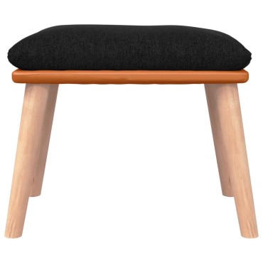 vidaXL Υποπόδιο Μαύρο 45x29,5x35cm Ύφασμα & Συνθετικό Δέρμα 1 τεμ.