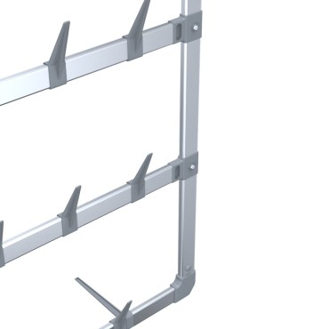 vidaXL Κρεμαστή Ραφιέρα Παπουτσιών Ασημί 66x13x139cm