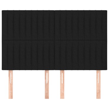 vidaXL Κεφαλάρια Κρεβατιού 4 τεμ. Μαύρα 72x5x78/88cm Υφασμάτινα