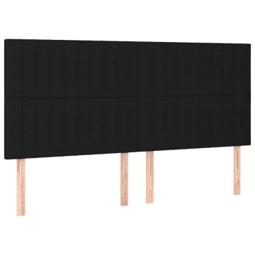vidaXL Κεφαλάρια Κρεβατιού 4 τεμ. Μαύρα 80x5x78/88cm Υφασμάτινο