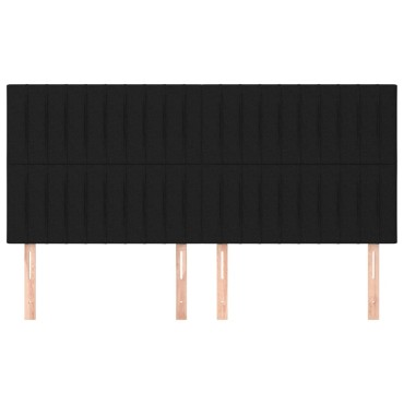 vidaXL Κεφαλάρια Κρεβατιού 4 τεμ. Μαύρα 80x5x78/88cm Υφασμάτινο