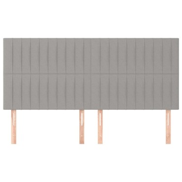 vidaXL Κεφαλάρια Κρεβατιού 4 τεμ. Αν. Γκρι 90x5x78/88cm Υφασμάτινο