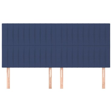 vidaXL Κεφαλάρια Κρεβατιού 4 τεμ. Μπλε 90x5x78/88cm Υφασμάτινο