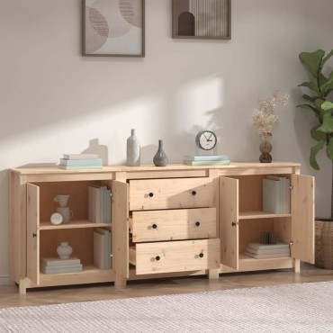 vidaXL Συρταριέρα 210x35x80cm από Μασίφ Ξύλο Πεύκου 1 τεμ.