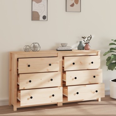 vidaXL Ντουλάπι 140x35x80cm από Μασίφ Ξύλο Πεύκου 1 τεμ.